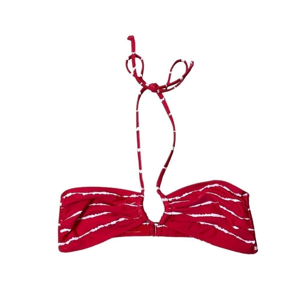 Old Navy Red and White Striped Bikini Top Size M